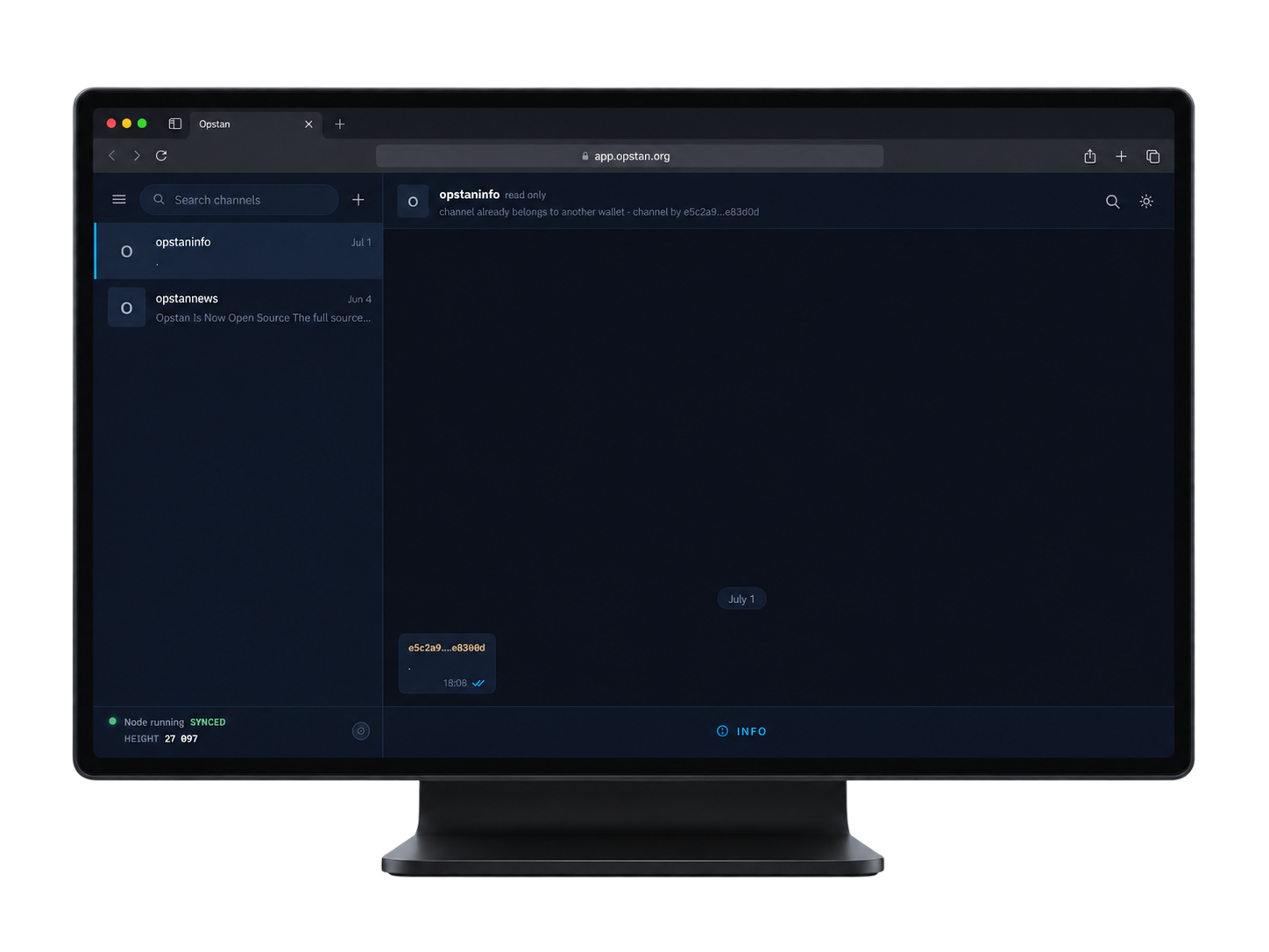 Opstan online browser version on desktop